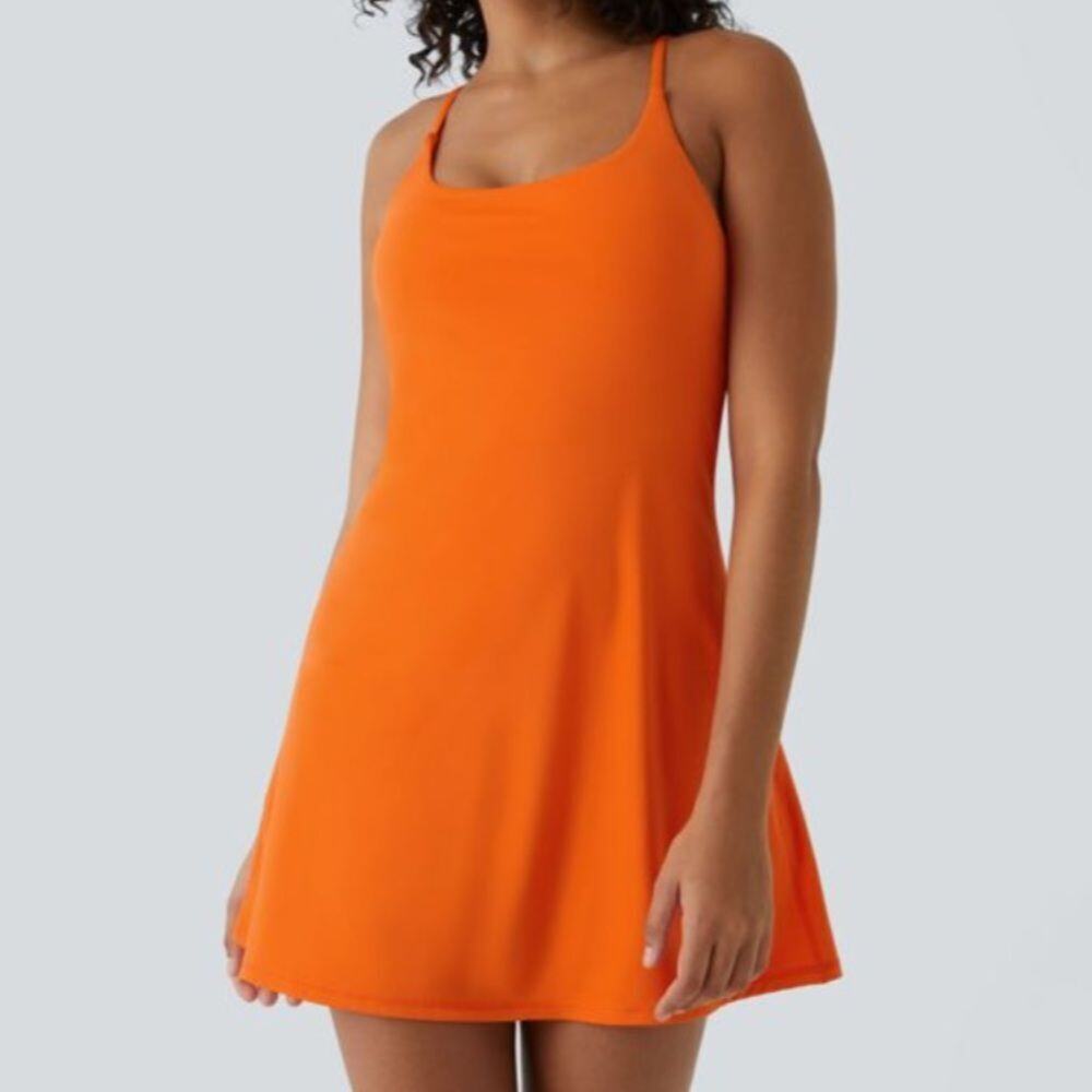 HALARA Athletic Dress Skort XS NWT Tennis Workout Dress Orange